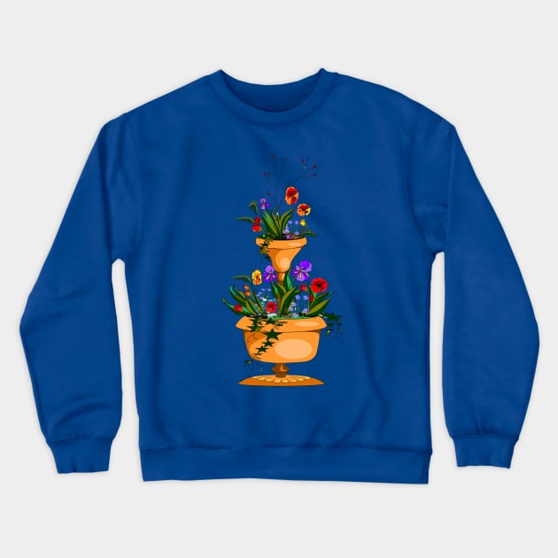 Planter with Wildflowers Crewneck Sweatshirt by YudyisJudy